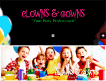 Tablet Screenshot of clownsandgowns.com